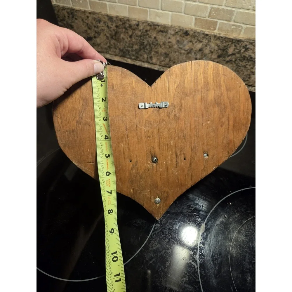 Vintage Handmade Wooden Heart Peg Shelf
